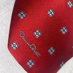 Oscar de la renta diamond pattern men's neck tie